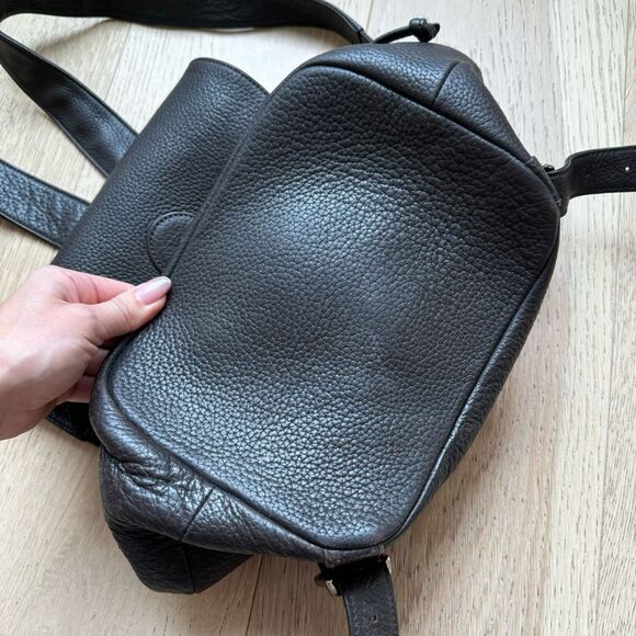 VTG Eddie Bauer Backpack 100% Leather Brown Rucksack Drawstring Bag Purse Heavy main image 8